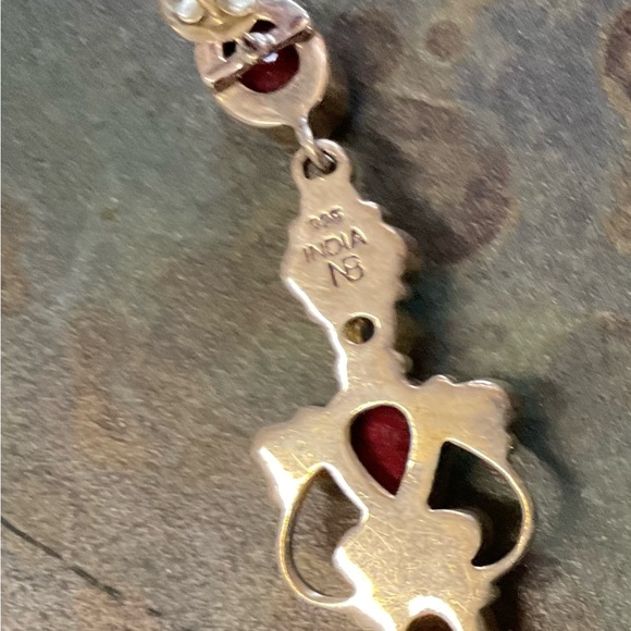 Pink and Purple Gem Sterling Drop Earrings - Picture 3 of 3